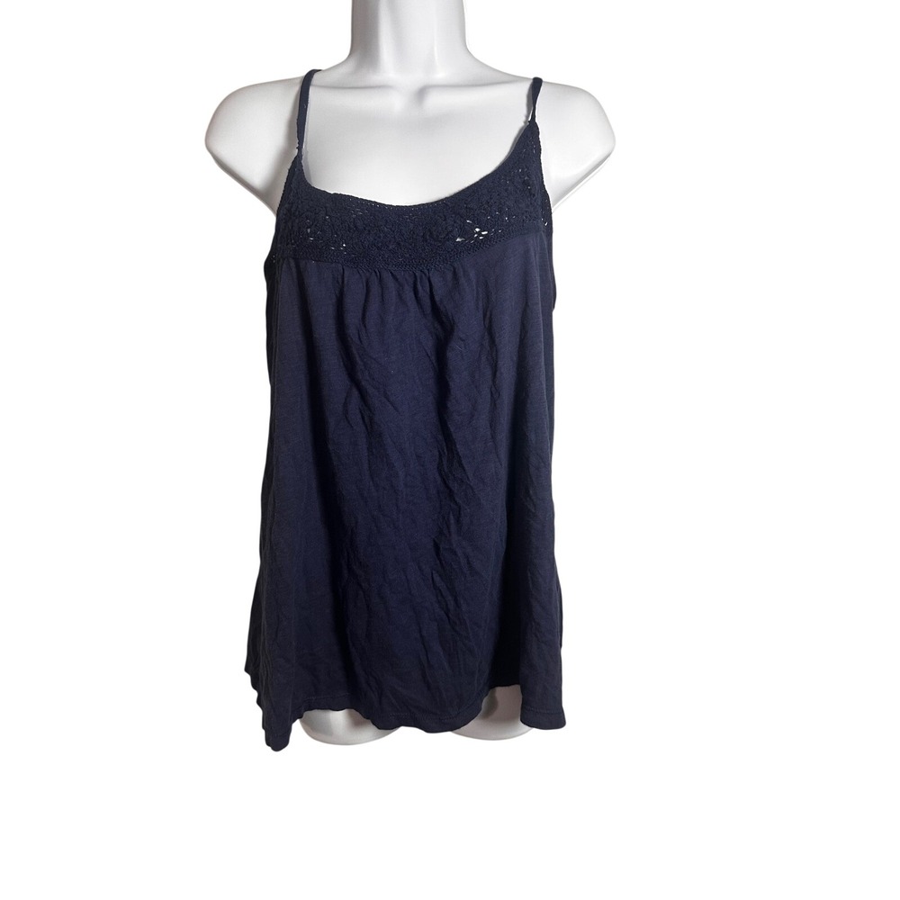 Vintage 2010 Aerie Navy Crochet Lace Babydoll Cami OG Bird Logo Boho Indie XL